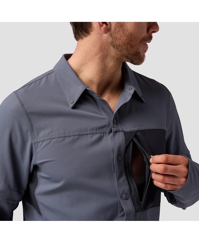 Backcountry Men's Tahoe Woven Convertible Snap-Up Shirt Performance Shirts Long Sleeve
