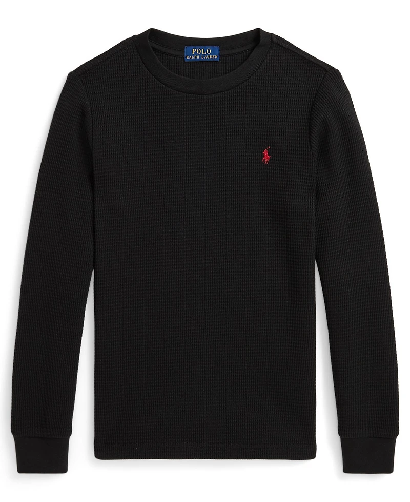 Polo Ralph Lauren Toddler and Little Boys Waffle-Knit Cotton Long-Sleeve Tee