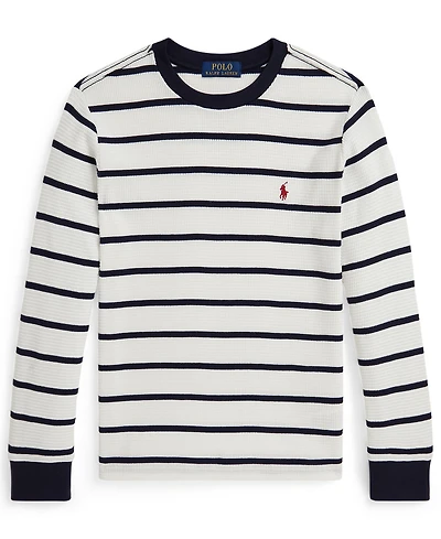 Polo Ralph Lauren Big Boys Striped Waffle Cotton Long-Sleeve Tee