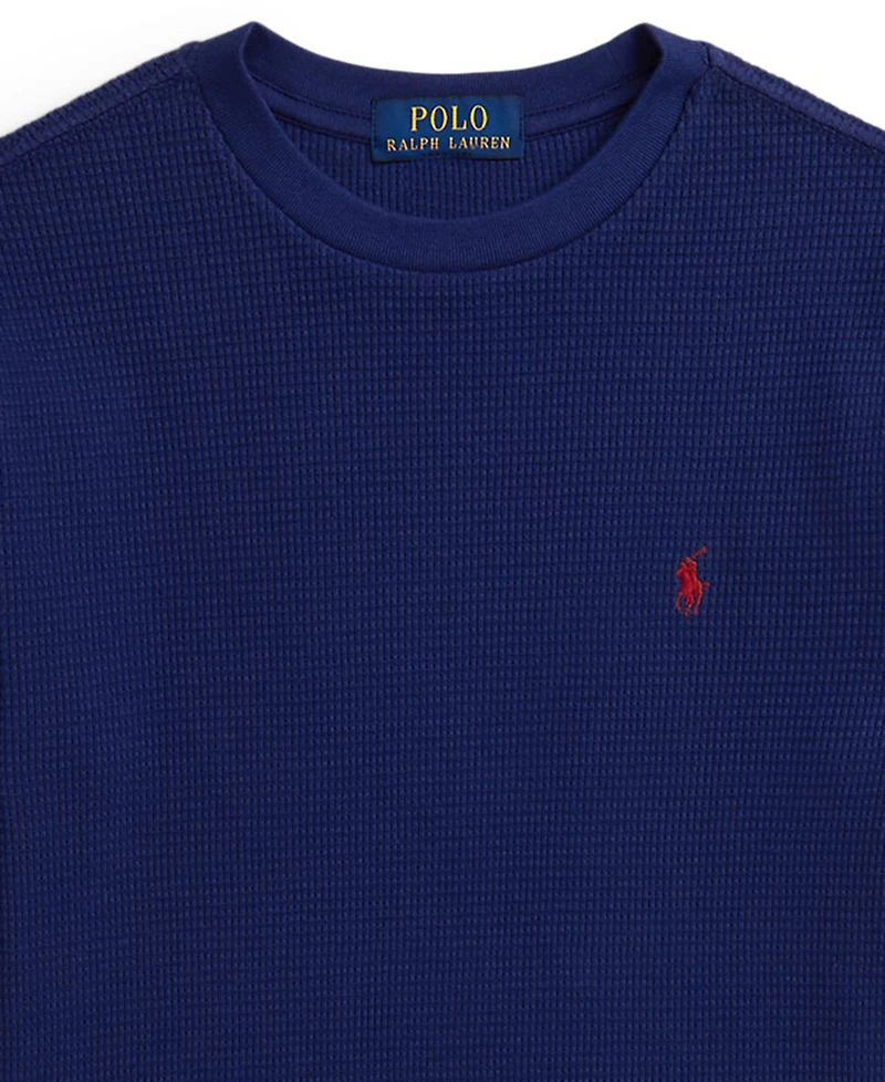 Polo Ralph Lauren Big Boys Waffle-Knit Cotton Long-Sleeve Tee
