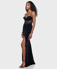 B Darlin Junior's Sweetheart Neck Lace-Up Back Dress