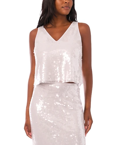1.state Women's Sleeveless Embellished Sequin Top