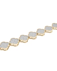 Macy's Clover Diamond Bracelet (1 ct. t.w.) in 14K Gold Plated Over Sterling Silver