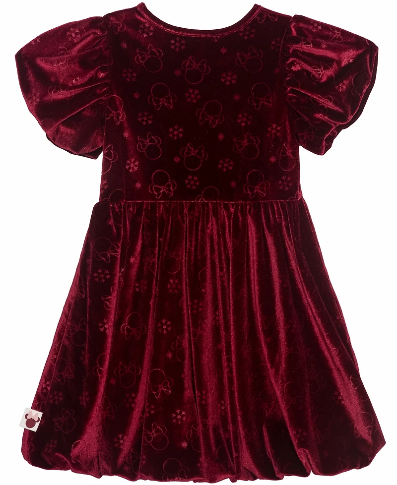 Disney Girls 2T-6X Minnie Mouse Short Sleeve Debossed Dress