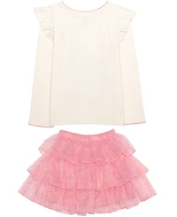 The Grinch Girls 2T-6X 2-Piece Long Sleeve Top and Skirt Set