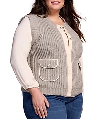 Tribal Plus Sleeveless Vest with Pockets Jacket