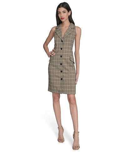 Vince Camuto Women's Novelty Woven Collar Dress