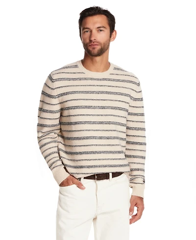 Weatherproof Vintage Men's Fuzzy Striped Crewneck Sweater