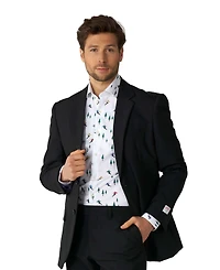 OppoSuits Men's Christmas Shirt - Winter Sports Icons Button Up Dress Slim Fit White Long sleeve