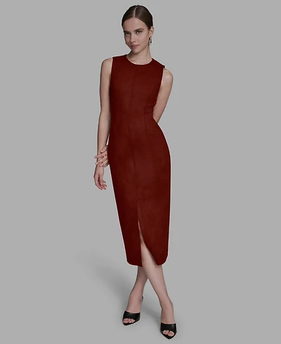 Bcbg Women's Crew Neck Sleeveless Midi Dress