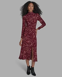 Bcbg Women's Printed Mock Neck Maxi Dress