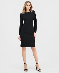 Anne Klein Women's Embellished Modern Long-Sleeve Dress