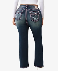 True Religion Women's Plus Becca Bootcut Rope Stitch Jean
