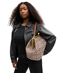 Coach Crystal Signature Jacquard Medium Frame Bag