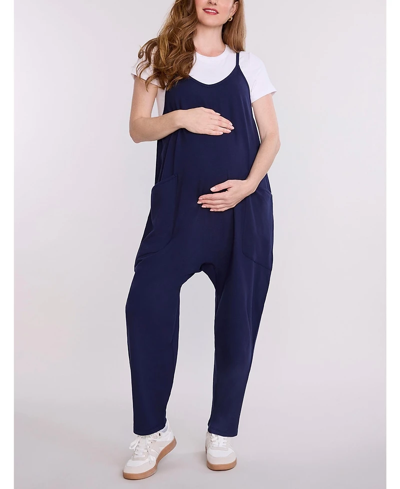 Motherhood Maternity Sleeveless Relaxed Fit Jumpsuit