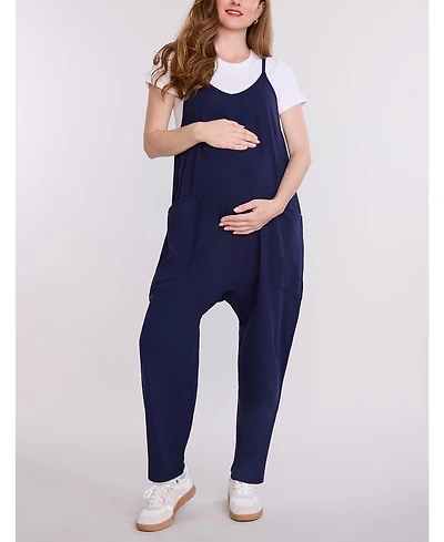Motherhood Maternity Sleeveless Relaxed Fit Jumpsuit