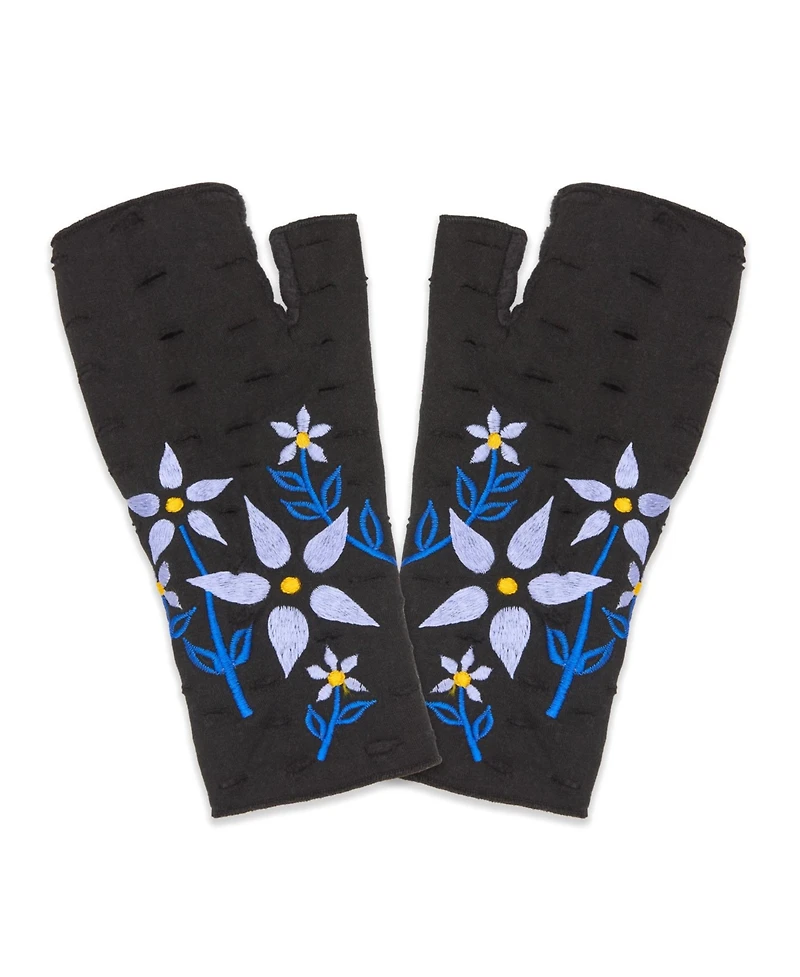 Feelgoodz Women s Artisan Crafted Fleece Lined Color Block Fingerless Gloves