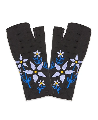 Feelgoodz Women s Artisan Crafted Fleece Lined Color Block Fingerless Gloves