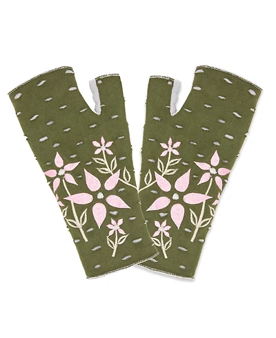 Women s Artisan Crafted Fleece Lined Viola Fingerless Gloves