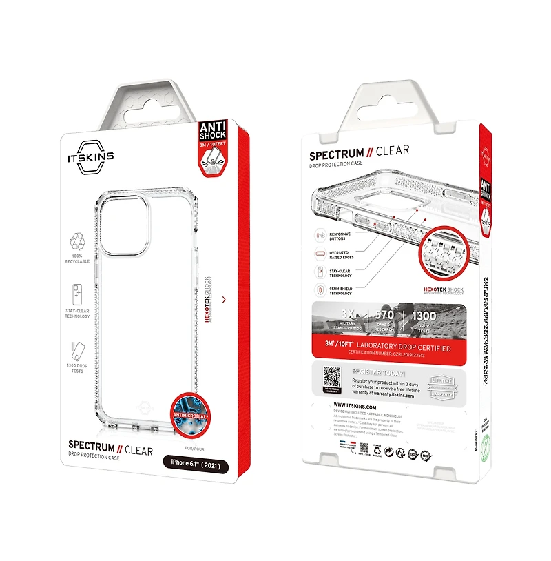 ITSkins Spectrum Clear Case for Apple iPhone 13
