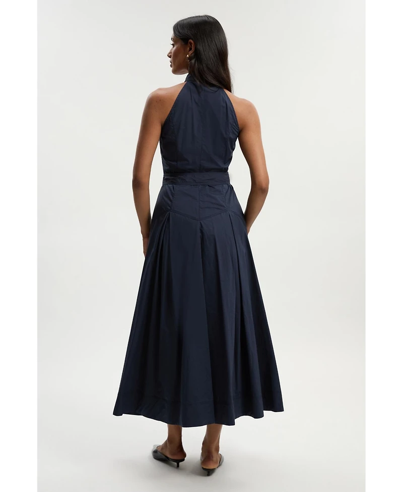 Karen Millen Women's Midi Shirt Dress With Dropped Waist