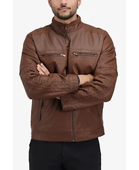 Xray Men's Grainy Pu Leather Moto Jacket