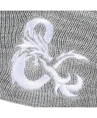 Dungeons & Dragons Men's Ampersand Logo Embroidery Heather Gray Acrylic Knit Cuff Beanie