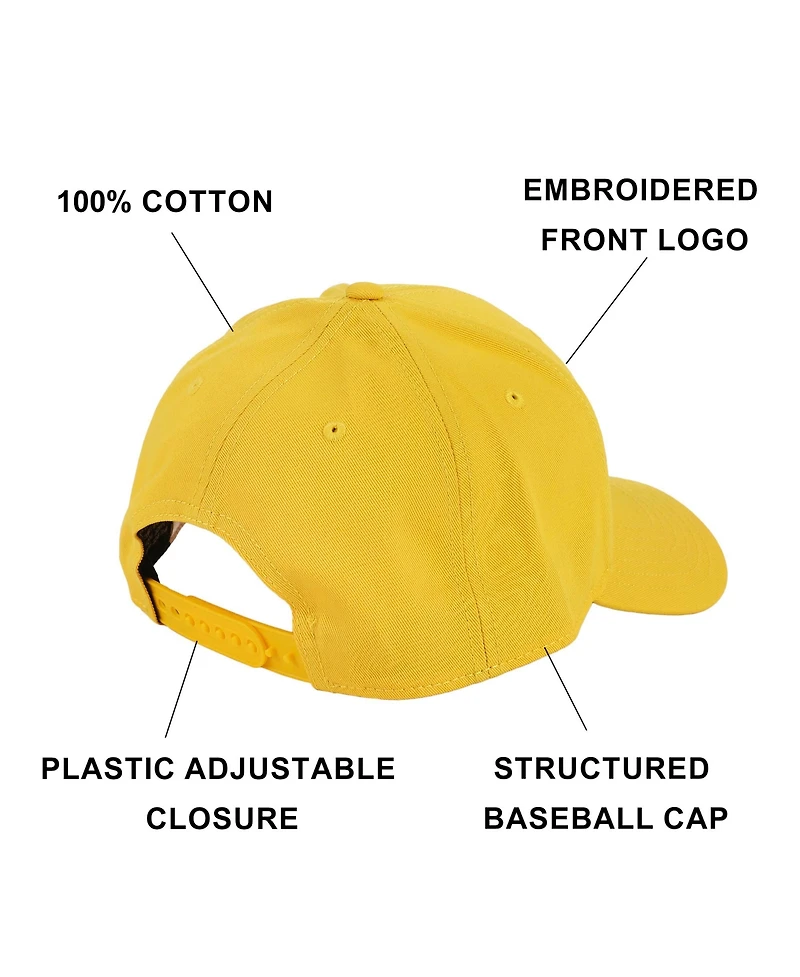 Super Mario Men's Wario Embroidery Cotton Twill B2 Structured Baseball Cap Traditional Adjustable