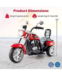 6V Powered Toddler 3-Wheel Motorbike Ride On Toy with Horn and Headlight