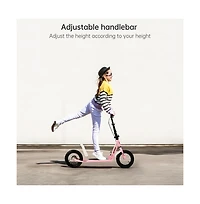 Artudatech Foldable Kids Scooter with 12 Inch Shock-Absorbing Tires, Adjustable Height & Dual Brakes for Ages 7-12