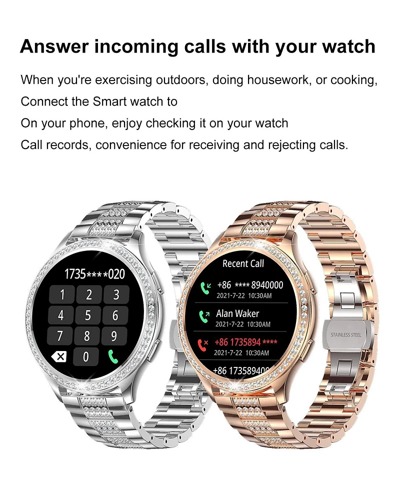 Ruxing Smart 1.32" Smart Watch Sport Multifunctional for Women With Bluetooth Calling Health Monitoring，Intelligent Reminder IP67