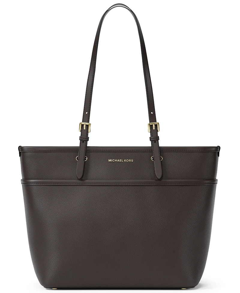 Michael Kors Medium Leather Top Zip Pocket Tote