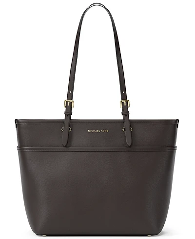 Michael Kors Medium Leather Top Zip Pocket Tote