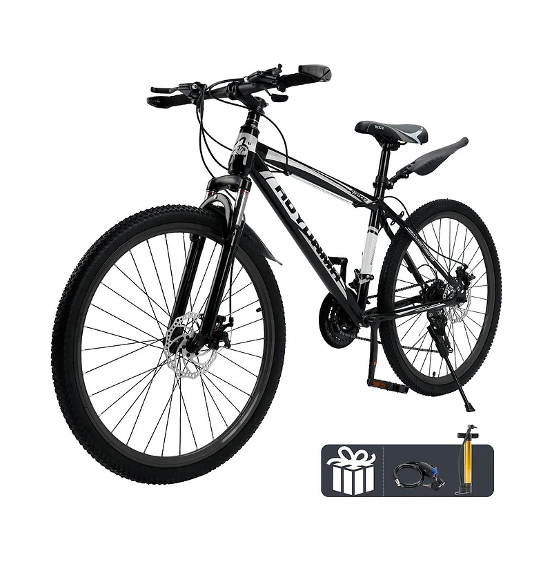 Artudatech Unisex 26" Spoke Wheel 24 Speed Mountain Bike Mtb with Disc Brake