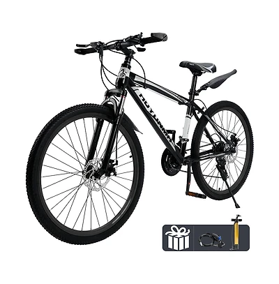 Artudatech Unisex 26" Spoke Wheel 24 Speed Mountain Bike Mtb with Disc Brake