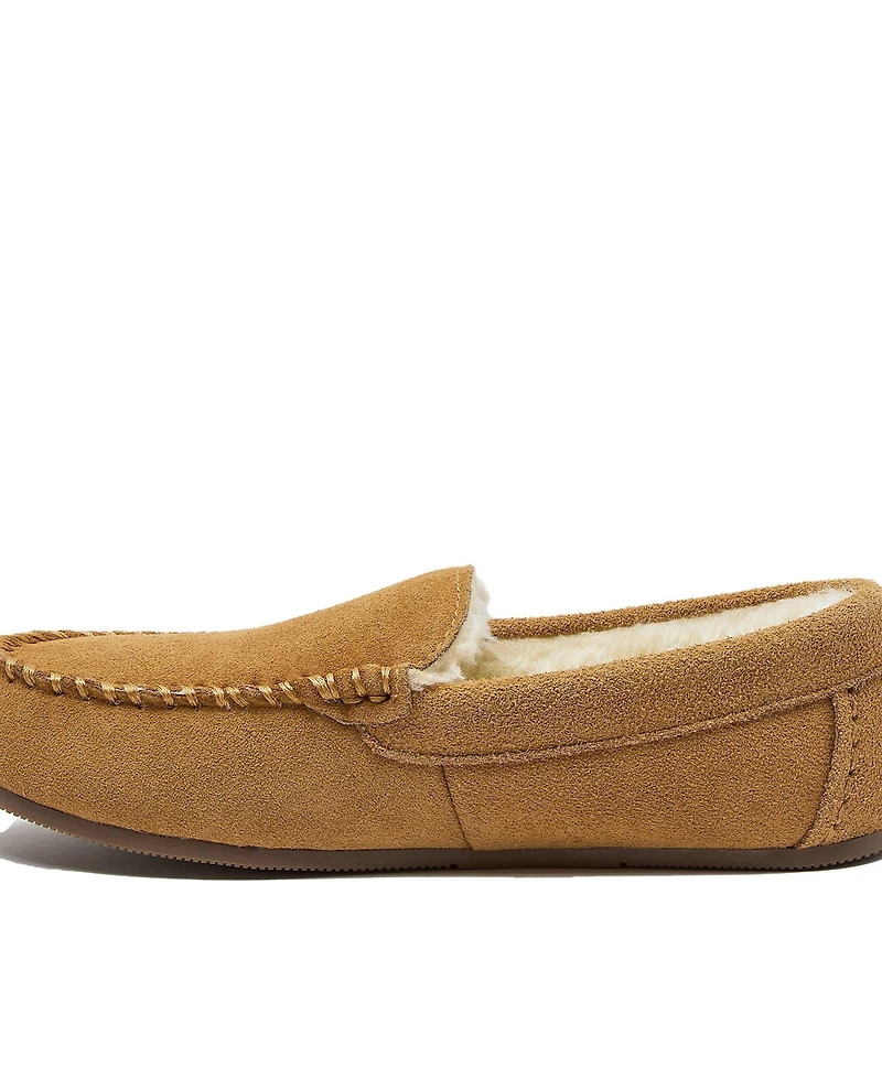 Lands' End Women's Fuzzy Lined Suede Moccasin Slippers