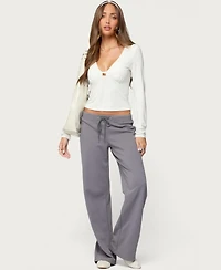 Edikted Women's Lovisa V Neck Long Sleeve Top
