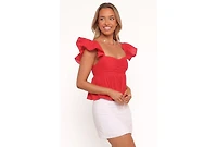 Petal and Pup Women's Lyric Ruffle Top - Red