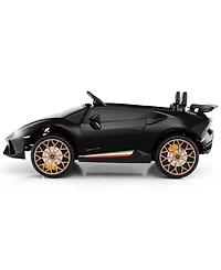 Sugift 24V Ride-on Car for Kids 4WD 2-Seater Licensed Lamborghini Electric Vehicles with Music