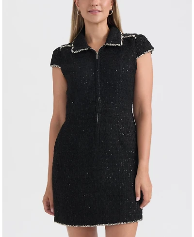 Ellen Tracy Women's Cap Sleeve Tweed Dress