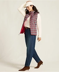 Lands' End Women's Tall Print FeatherFree Quilted Insulated Vest