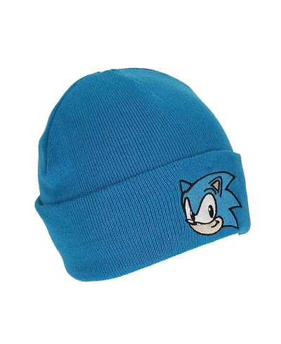 Sonic the Hedgehog Men's Chucky Text Embroidery Acrylic Knit Standard Cuff Beanie