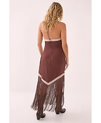 Nasty Gal Women's Halter Neck Tassel Mini Dress