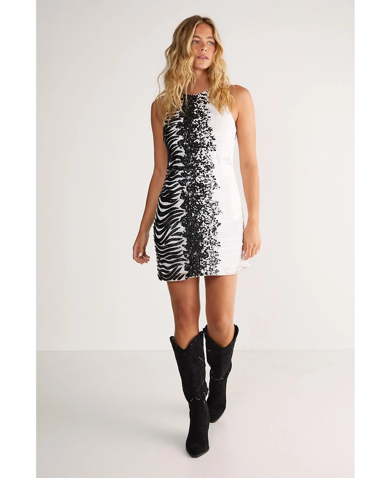 Nasty Gal Women's Zebra Ombre Sequin Mini Dress