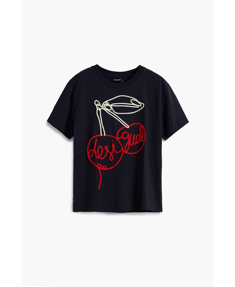Desigual Women's Cherry embossed T-shirt