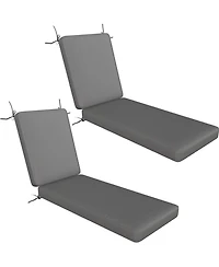 Aecojoy Chaise Lounge Cushions Outdoor Set of 2, 72x21x4 Inch Lounge Chair Cushion, Fade Resistant Patio Sun Lounger Replacement