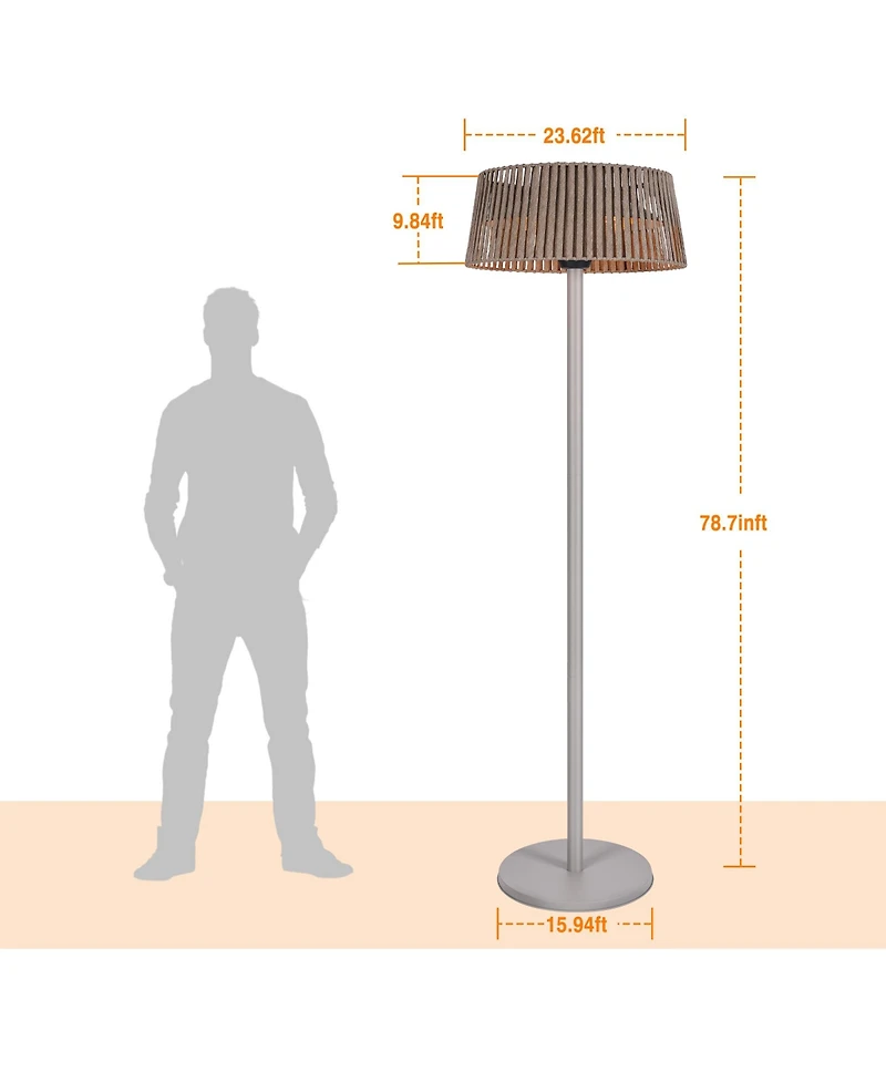 Patio Heater with Remote, 3 Adjustable Power Levels, 78.7" Tall, Waterproof, Anti-Tipping,Indoor and Outdoor
