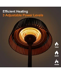 Zachvo Patio Heater with Remote, 3 Adjustable Power Levels, 78.7" Tall, Waterproof, Anti-Tipping,Indoor and Outdoor