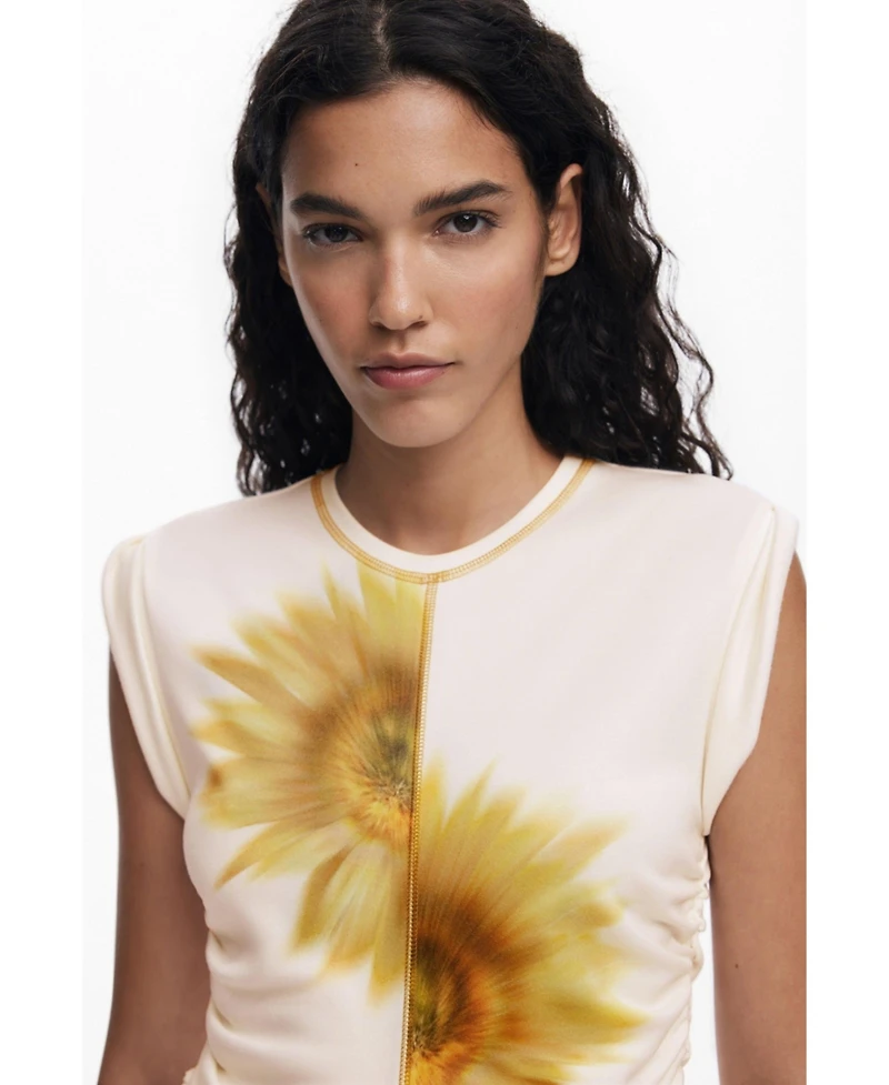 Desigual Women's Short sunflower lyocell dress