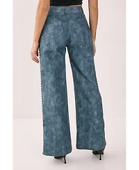 Nasty Gal Women's Studded Detail Belted Trouser